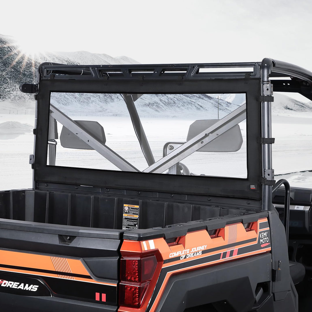Polaris Ranger Rear Window Rack Upgraded PVC Rear Window for Polaris Ranger XP 1000 / Crew 2020-2024 ...
