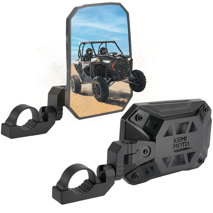 UTV Side Mirrors, Tool-free Multi-Adjustment Mirrors for 1.65-2 inch Roll bar - Kemimoto