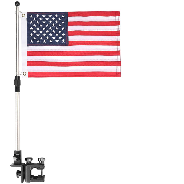 18''x 11.8'' Adjustable American Boat Flag with Pole - Kemimoto