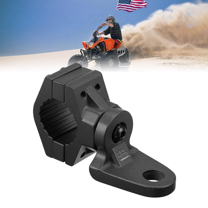 ATV Whip Light / Flag Mounting Bracket for 7/8"-9/8" Handlebar Rack Bars