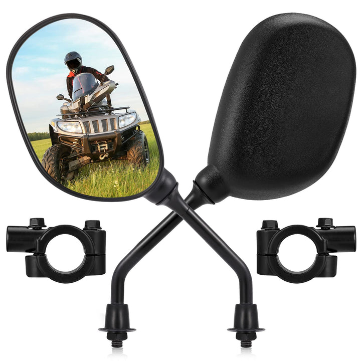 8MM ATV/Bike Rear View Mirrors for Snowmobile Scooter Sportsman - Kemimoto