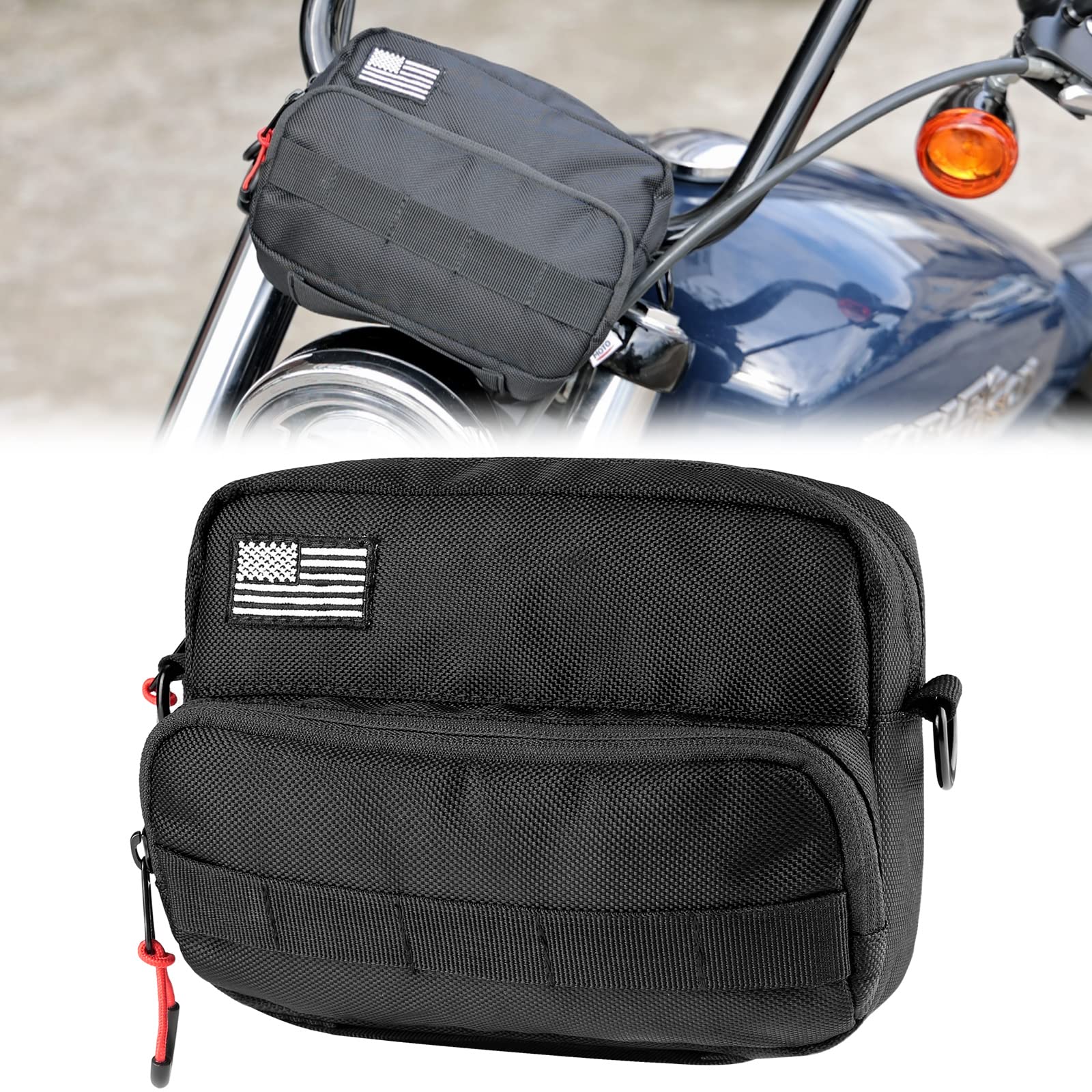 Motorcycle Handlebar Bag fit Cruiser Softail Dyna Sportsters - Kemimoto