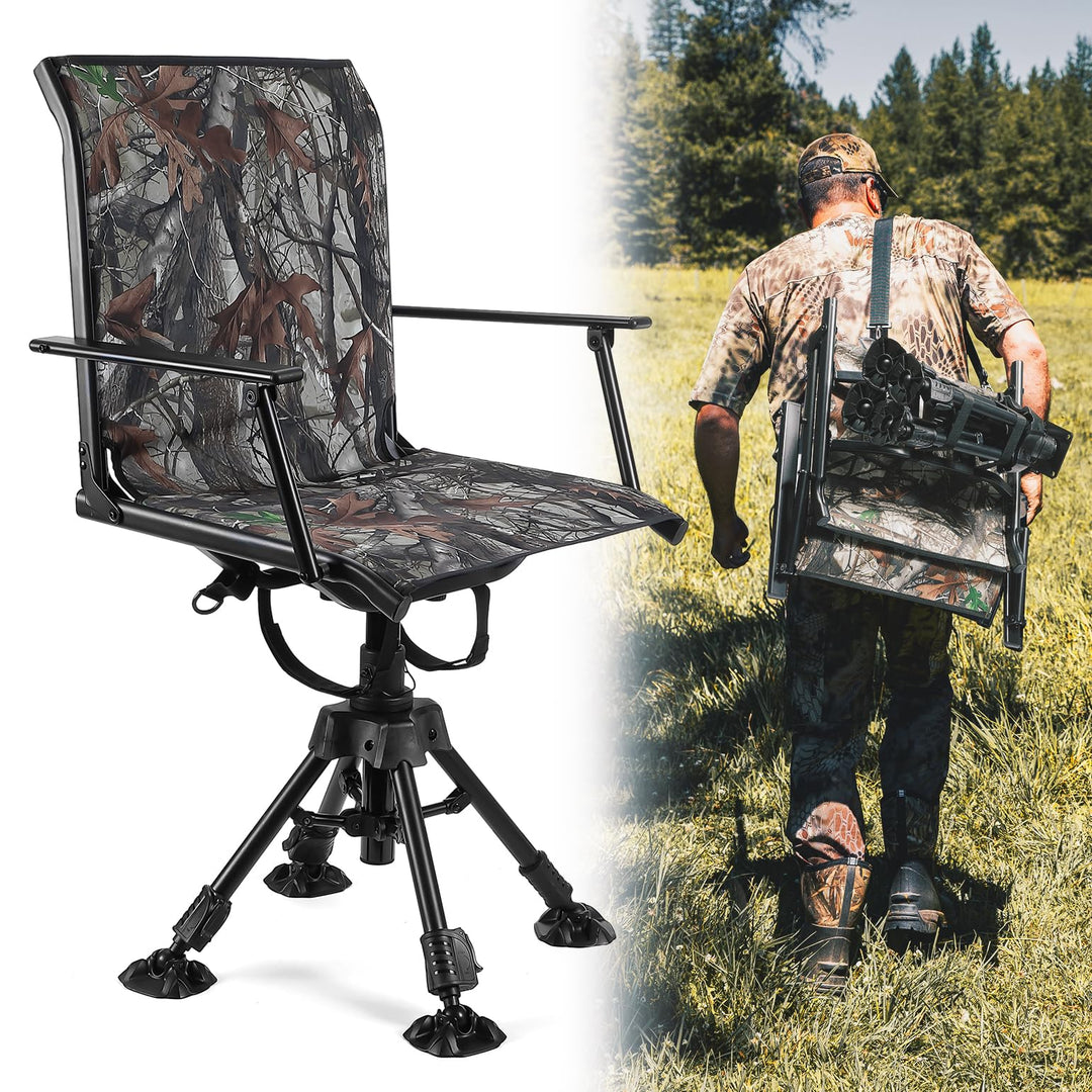Camo 360 Degree Silent Swivel Blind Hunting Chair