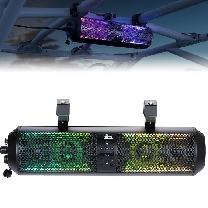 18" UTV Sound Bar with RGB & Bluetooth for 1.56"-2.25" Cages - Kemimoto