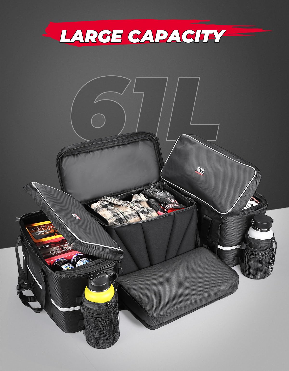 Universal 74L Large ATV Cargo Bag with Cooler Bag – Kemimoto