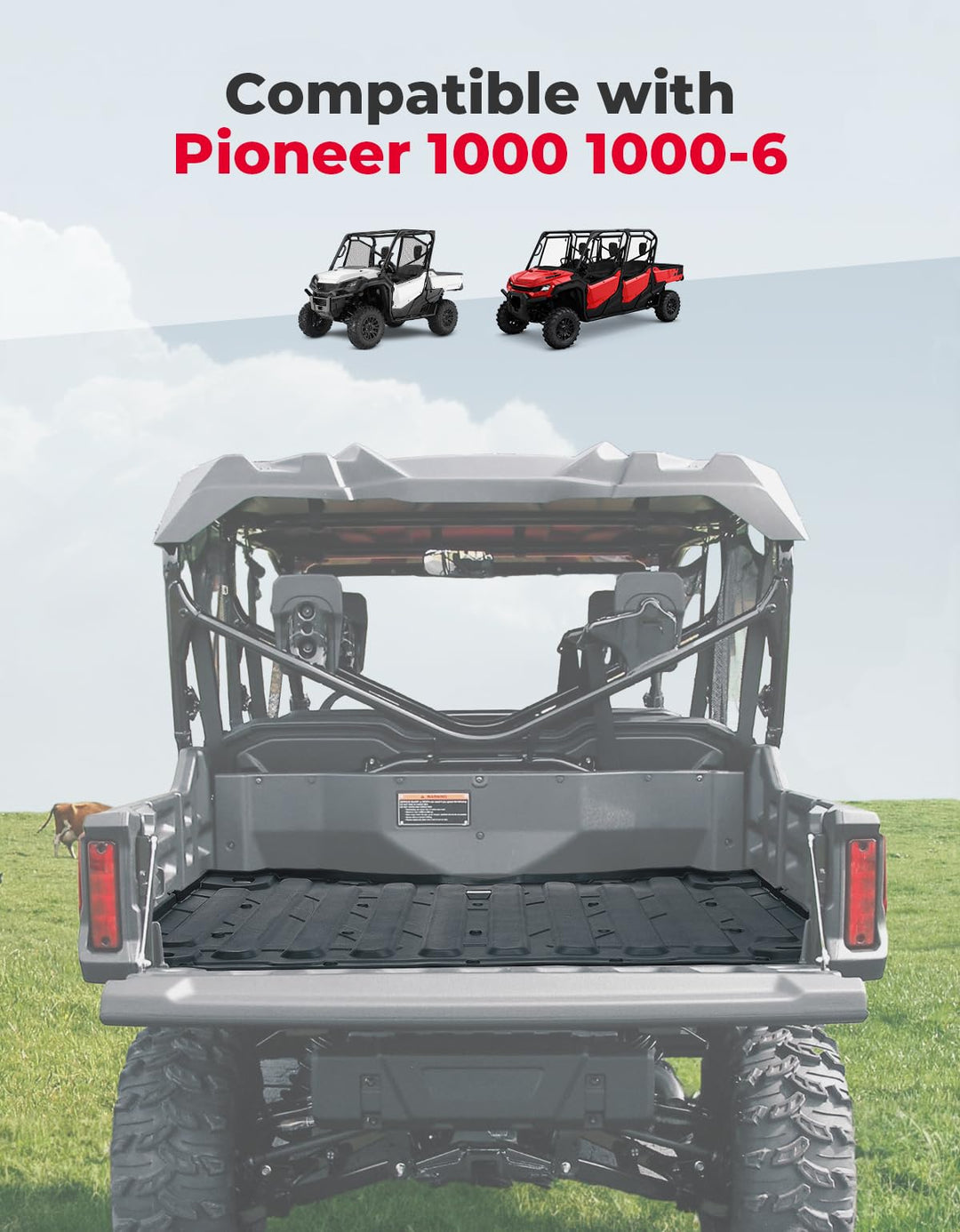 UTV Bed Liner Mat for Honda Pioneer 1000/ 1000-6 2016-2024 - Kemimoto