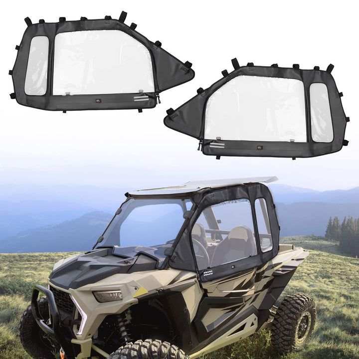 Cab Enclosures 2 Soft Upper Doors 3-IN-1 Flip Windshield for Polaris RZR XP 1000 - Kemimoto