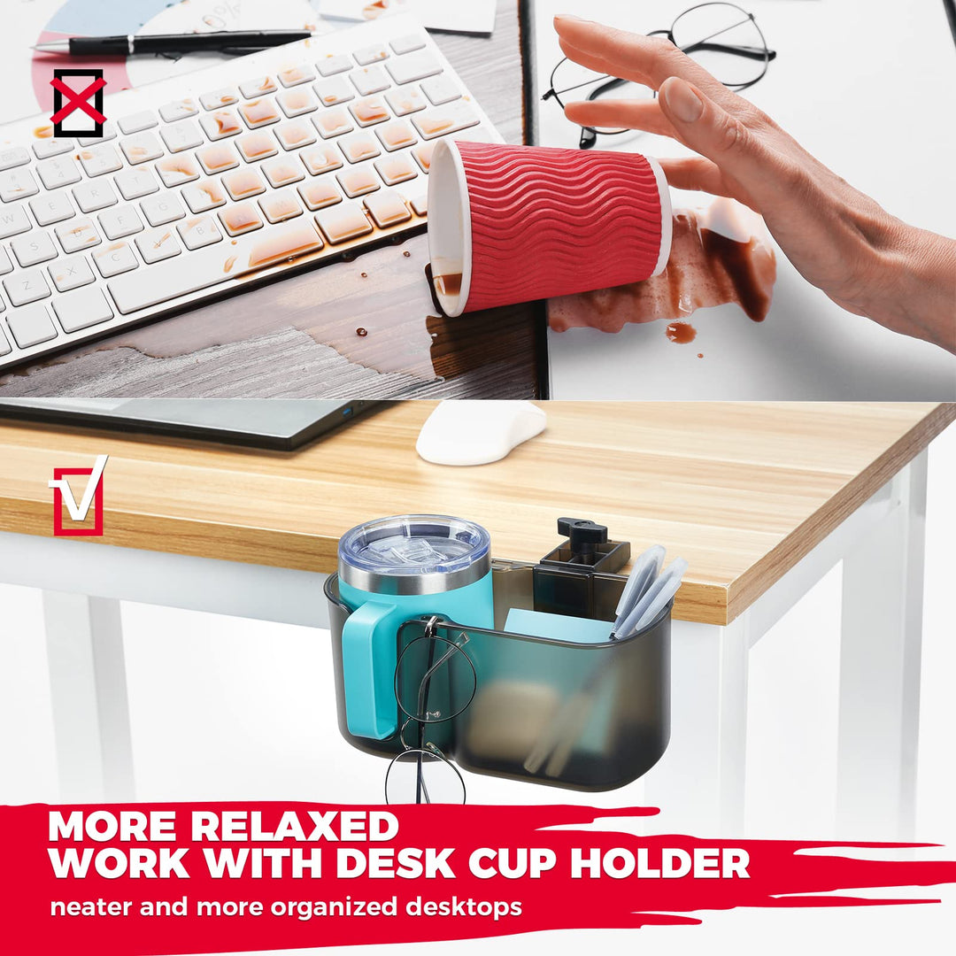 Desk Cup Holder for Office Table, Lawn Chair, Golf Cart - Kemimoto