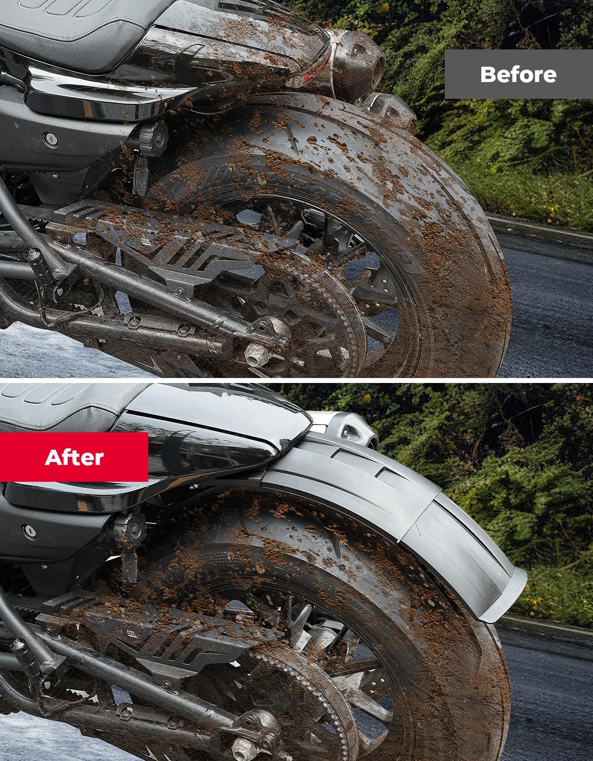 Rear Fender Scalable Concealed for Sportster S RH1250 2021-2025 - Kemimoto