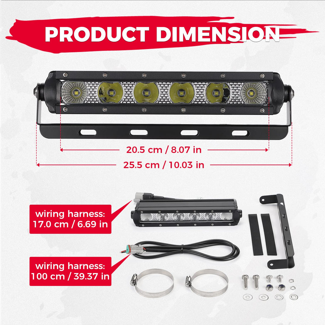 RIGIDON Dreireihige Led lichtleiste kfz mit 12v blitz kabelbaum kit, 52  Zoll 132cm 675W offroad beleuchtung Led bar für Auto SUV ATV, UTV, LKW 4x4,  Fahrzeuge, 6000K Weiß draußen scheinwerfer lampe 