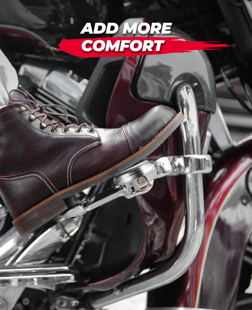 Motorcycle Adjustable Foot Pegs for 1.25" Engine Guard