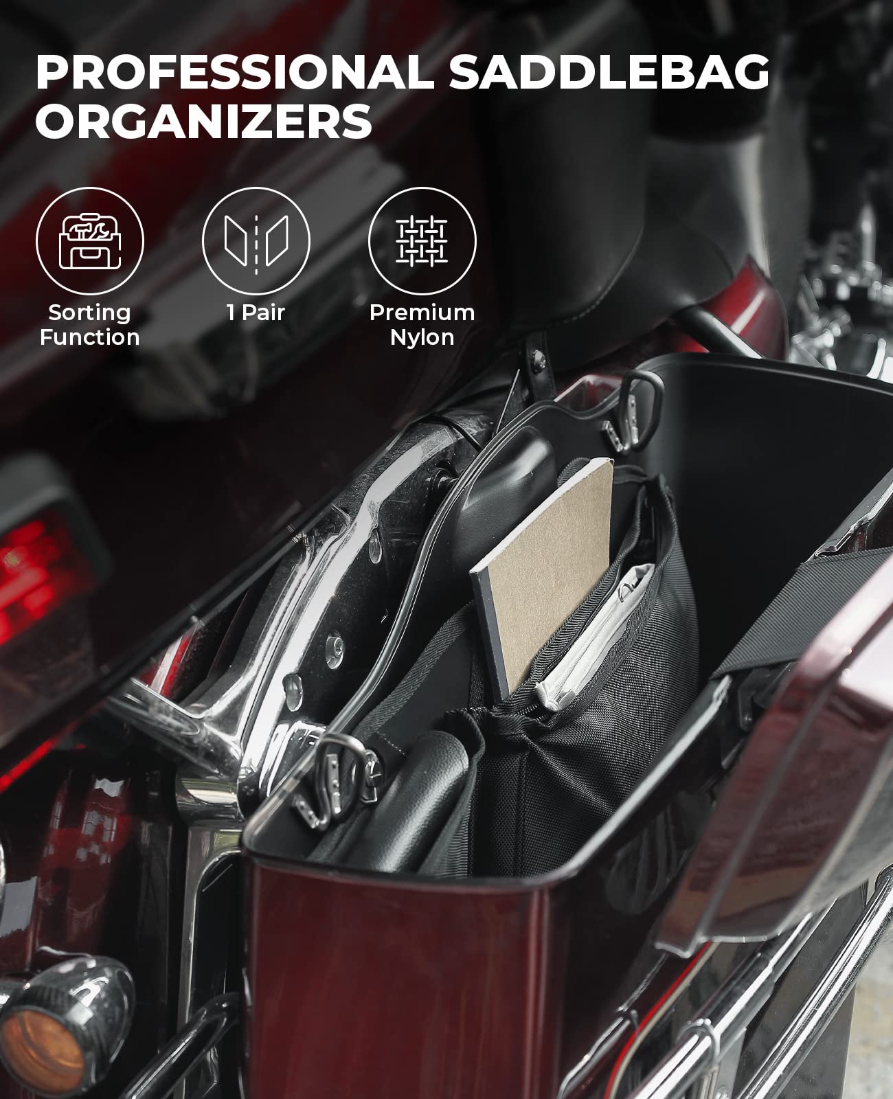 Saddle Bag Organizers for 2014-2024 Street Glide Road King Road Glide Electra Glide