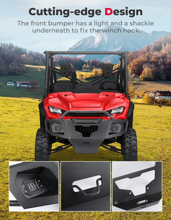 UTV Front Bumper with Lights for Pioneer 1000/ 1000-5/ 1000-6 - Kemimoto