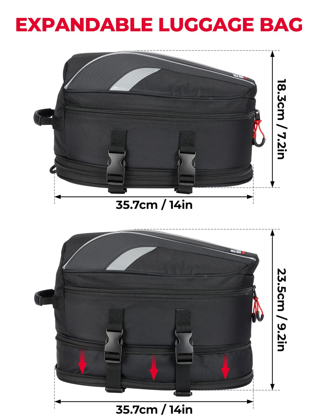 Tail Bags 18 Liters Expandable for Grom 2022-2024 - Kemimoto