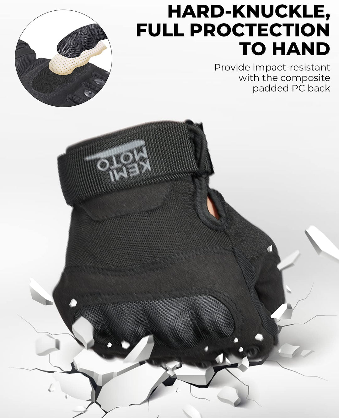 Fingerless Motorcycle Gloves for Training Shooting Hunting Hiking Camping - Kemimoto