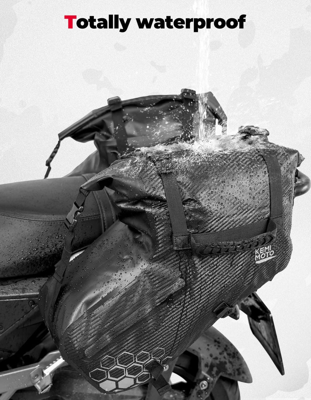 38L Universal Motorcycle Saddlebags for Sportster, Softail, Dyna - Kemimoto
