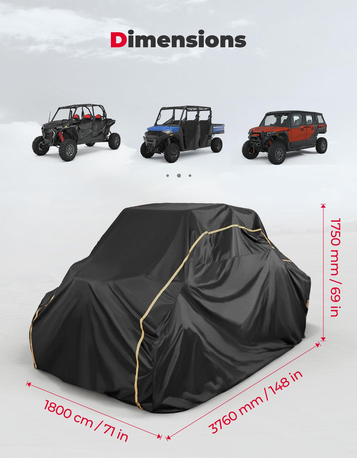 4-Seater UTV Cover for RZR / Ranger / Defender / UForce / Mule - Kemimoto