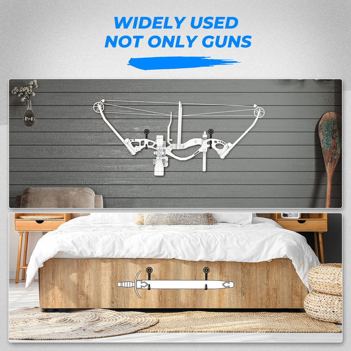 Gun Holder Rack Wall Mount with Soft Padding and Heavy Duty Steel