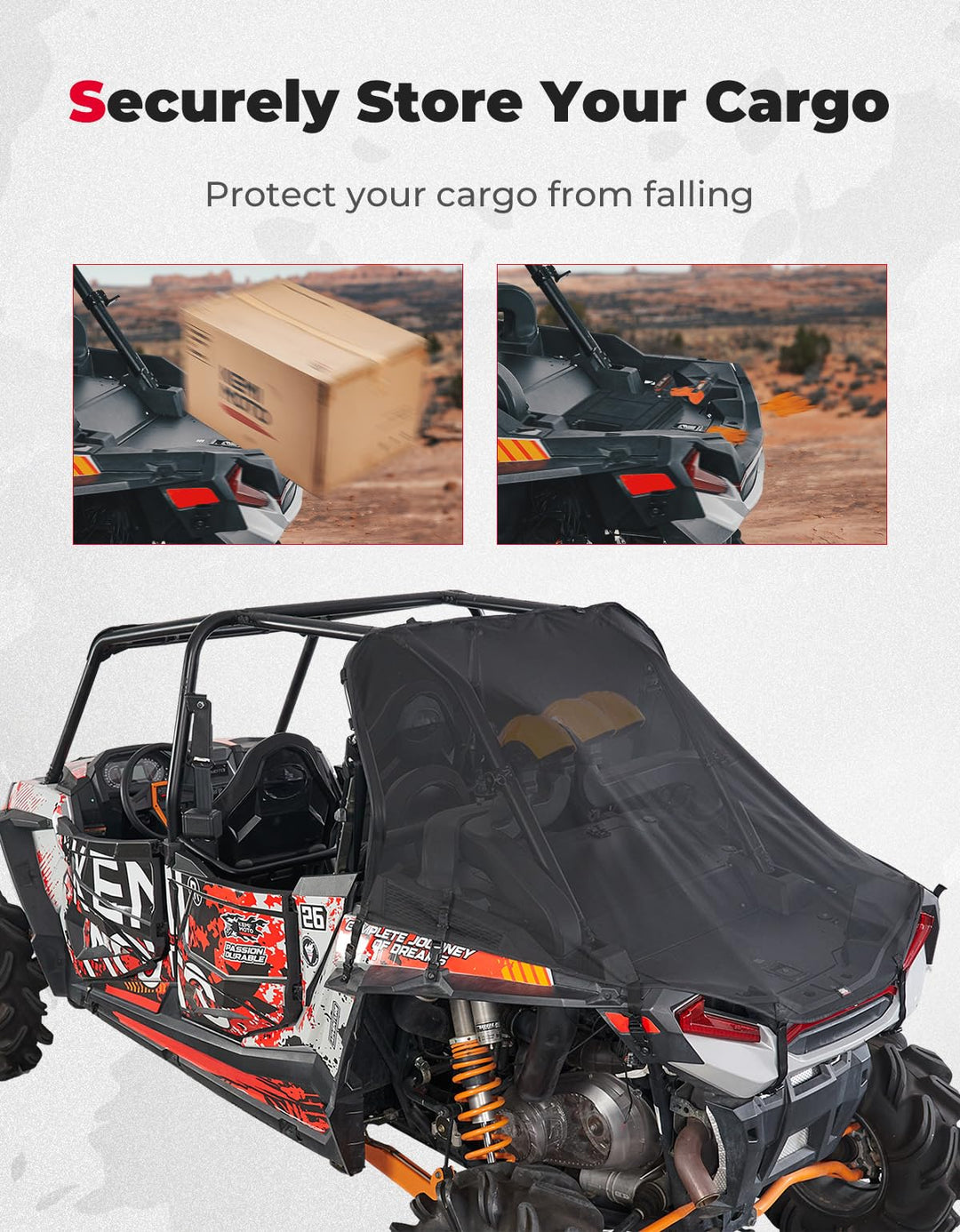 UTV Cargo Bed Cover for RZR XP 1000 / Turbo 2014-2023 - Kemimoto