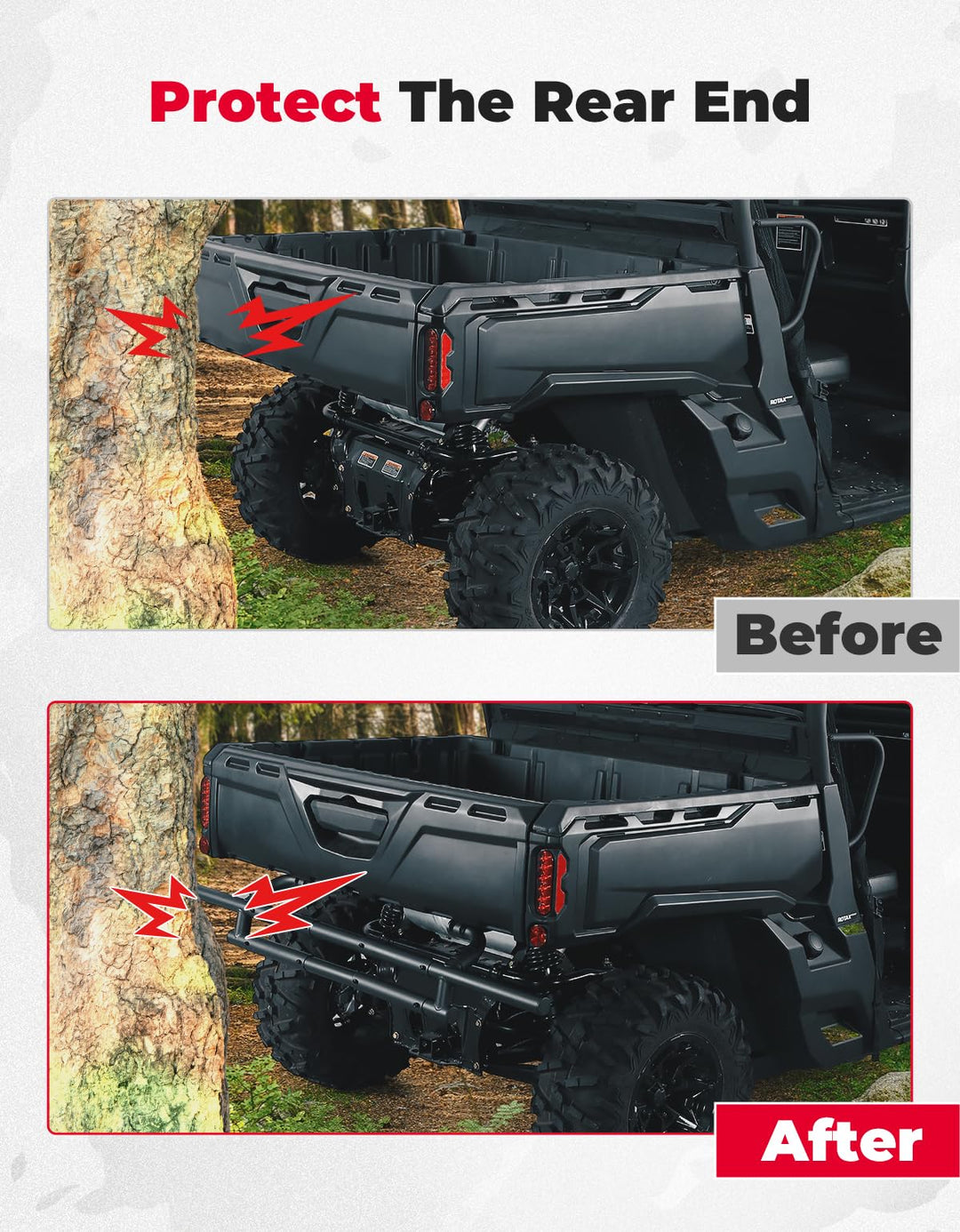 Rear Bumper Back Tail Guard For Can Am Defender - Kemimoto