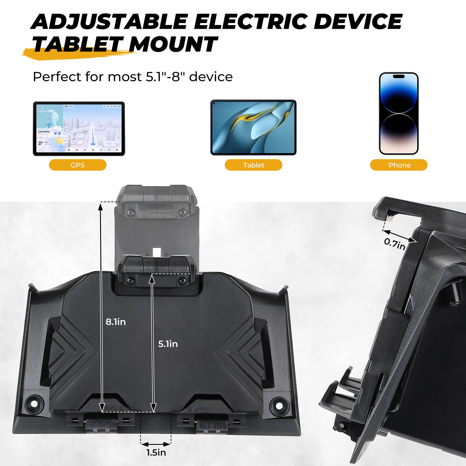 Tablet Holder / GPS Mount With Storage Box For 2019-2022 Polaris RZR XP 1000 / XP Turbo - Kemimoto