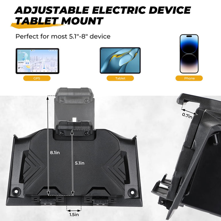 Tablet Holder / GPS Mount With Storage Box For 2019-2022 Polaris RZR XP 1000 / XP Turbo - Kemimoto