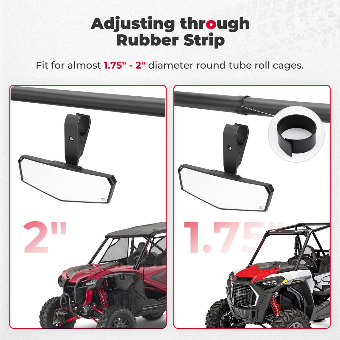 Upgraded Convex UTV Mirror for 1.75"-2" Crossbar - Kemimoto