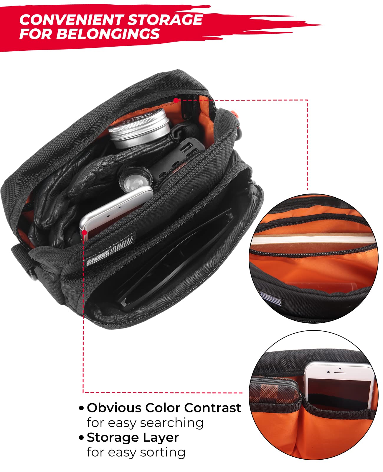 Motorcycle Handlebar Bag fit Cruiser Softail Dyna Sportsters - Kemimoto