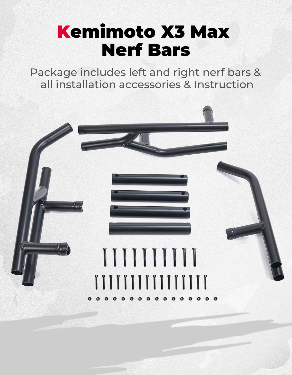 Nerf Bars, Rock Sliders for Can-Am Maverick X3 MAX - Kemimoto