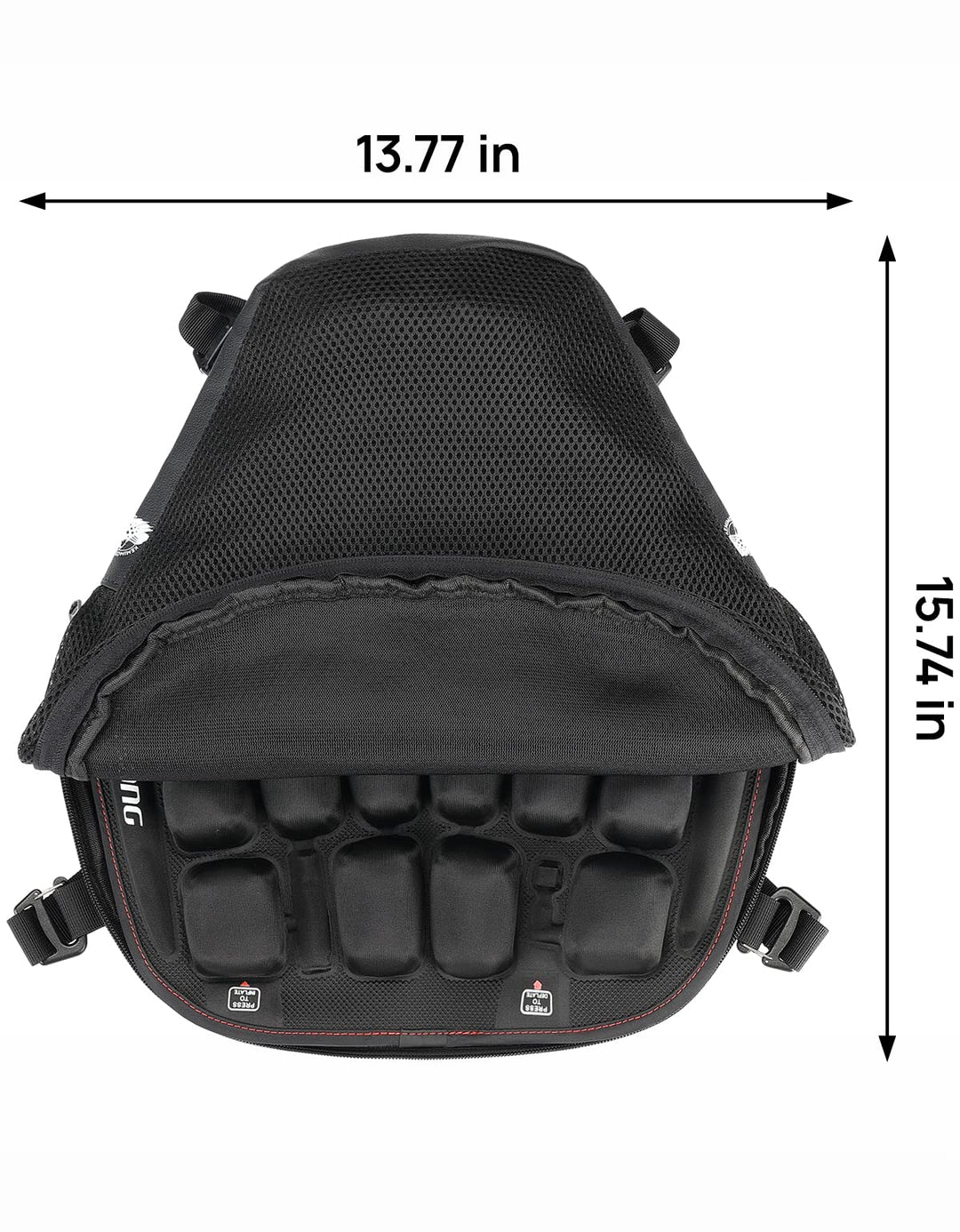 15x14.2in Motorcycle XL Large 3D Comfort Seat Cushion TPU Soft Air Pad With  Pump