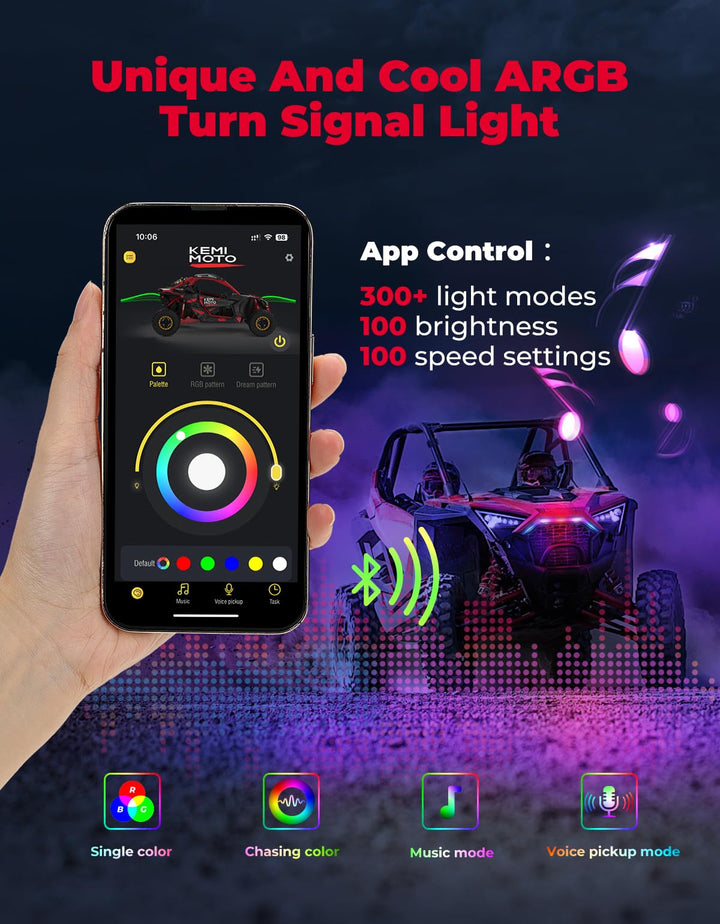 RGB Turn Signal Light, Fang Light for Polaris RZR PRO XP/4 - Kemimoto