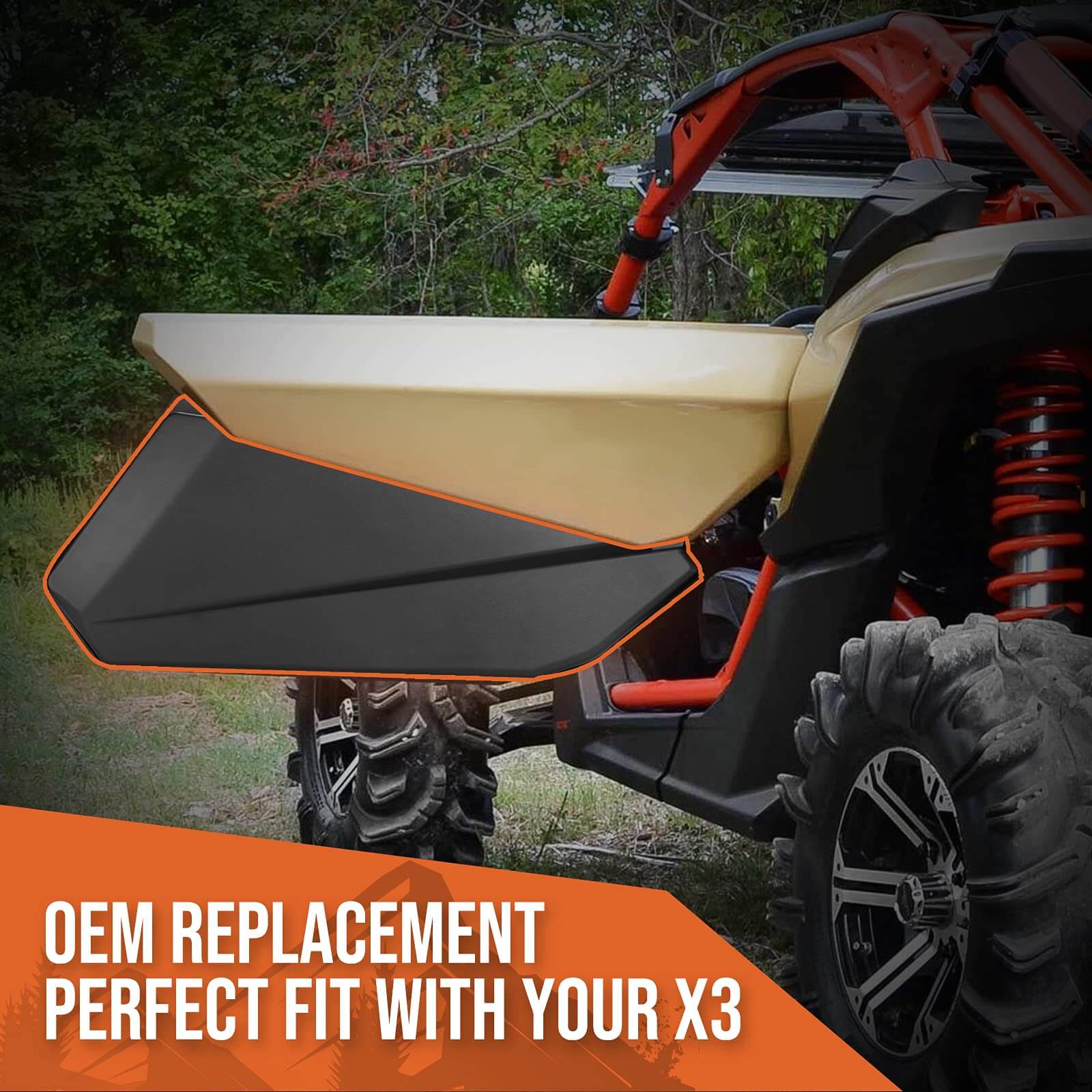 Front Lower Doors with Metal Frame for Can-Am Maverick X3 - Kemimoto