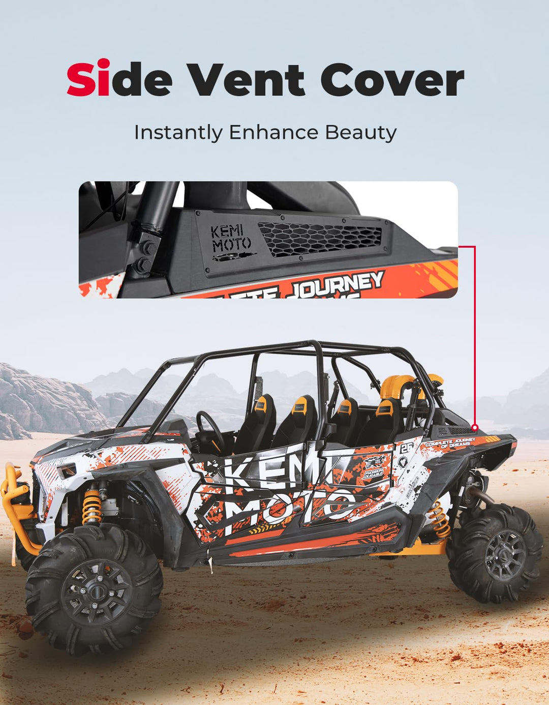 Side Vent Covers for RZR XP 1000/ 4 1000 (2014-2023) - Kemimoto