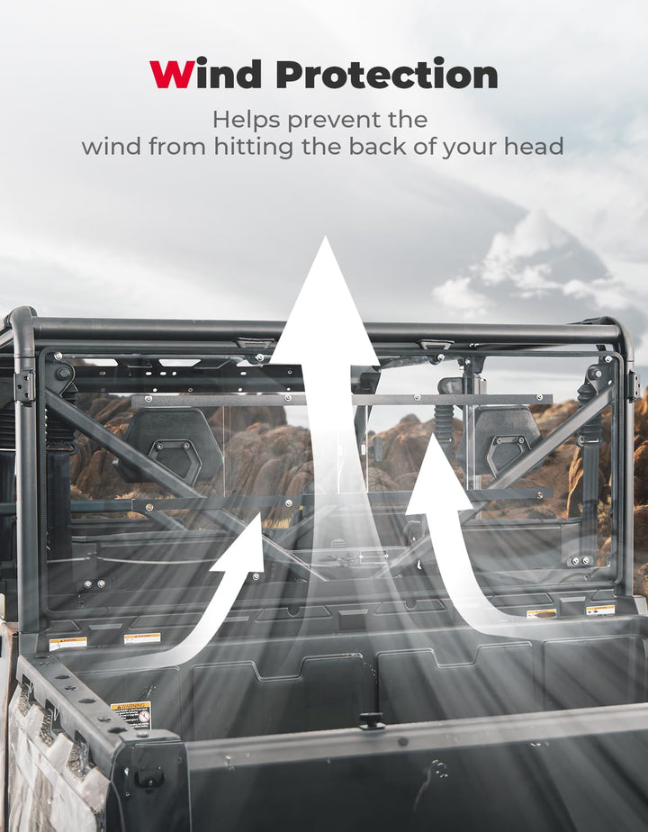 Airflow Sliding Vented Rear Window for CFMOTO UForce 1000 - Kemimoto