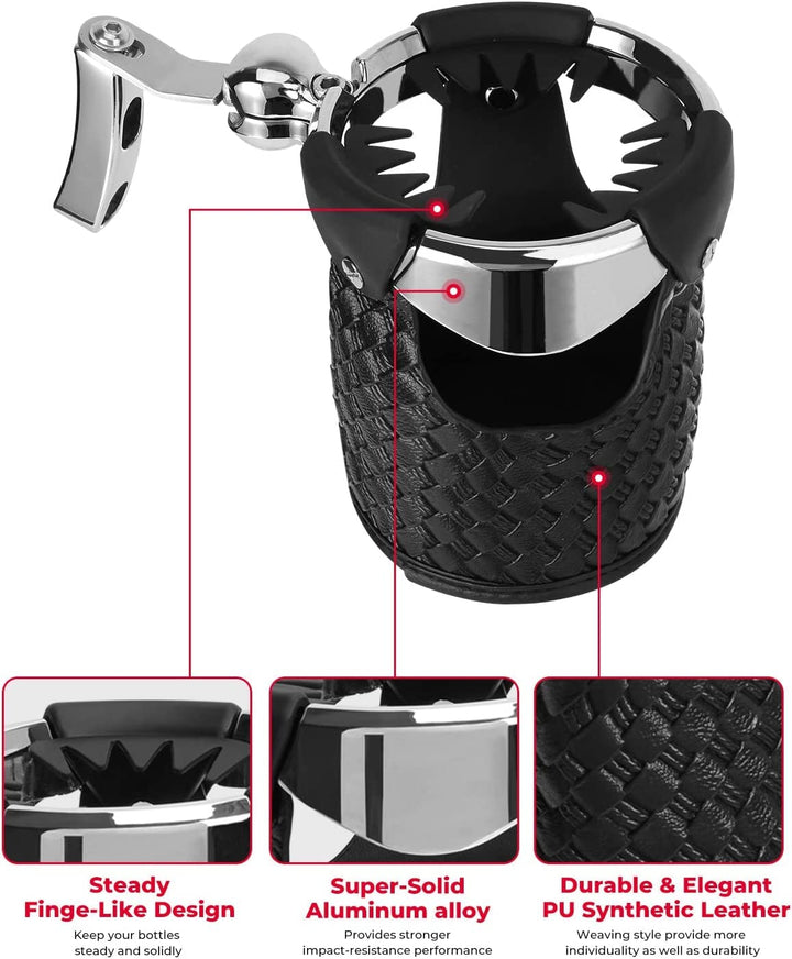 Synthetic Leather Motorcycle Cup Holder - Kemimoto
