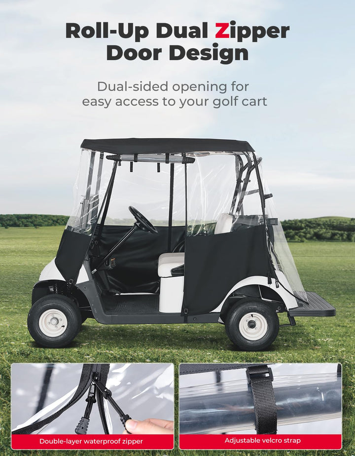600D Rain Cover Golf Cart Enclosure 2 Passenger - Kemimoto