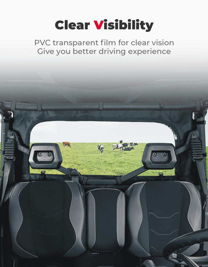 Soft Rear Windshield for Can-Am Defender HD - Kemimoto