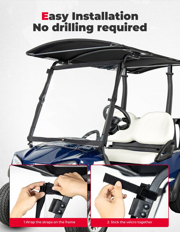 Foldable Golf Cart Windshield - Kemimoto