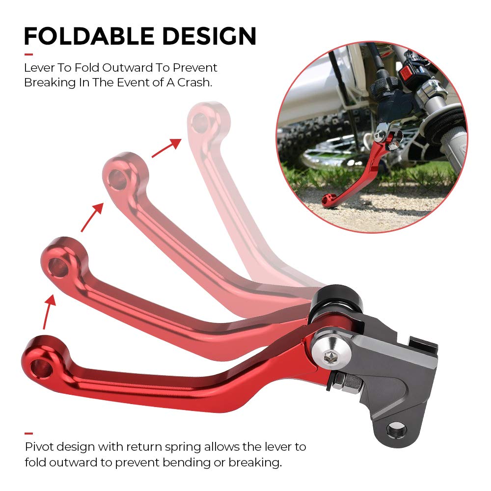 Brake Clutch Levers Foldable for CR250R CR125R 1992-2003/ CR80R CR85R - Kemimoto