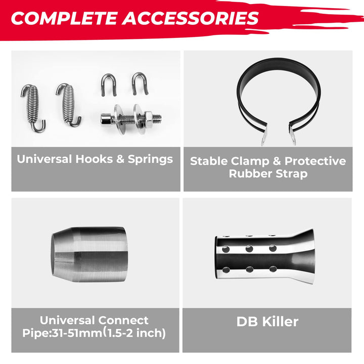Motorcycle Universal Slip on Exhaust for 38 mm Pipe Diameter