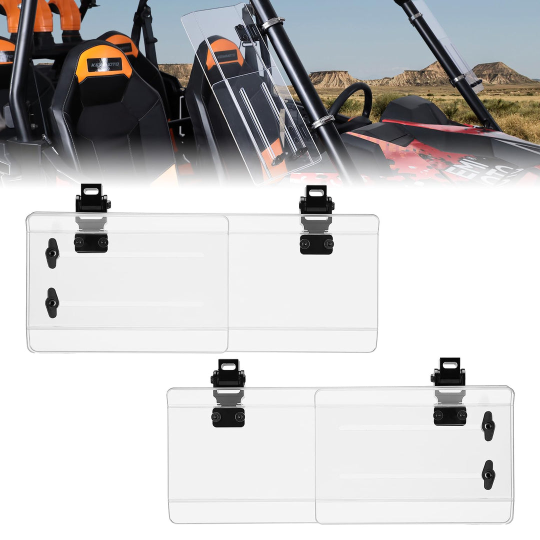 2PCS UTV Side Wind Deflectors For 1.5-2.2 inch Fit RZR, Maverick X3 - Kemimoto