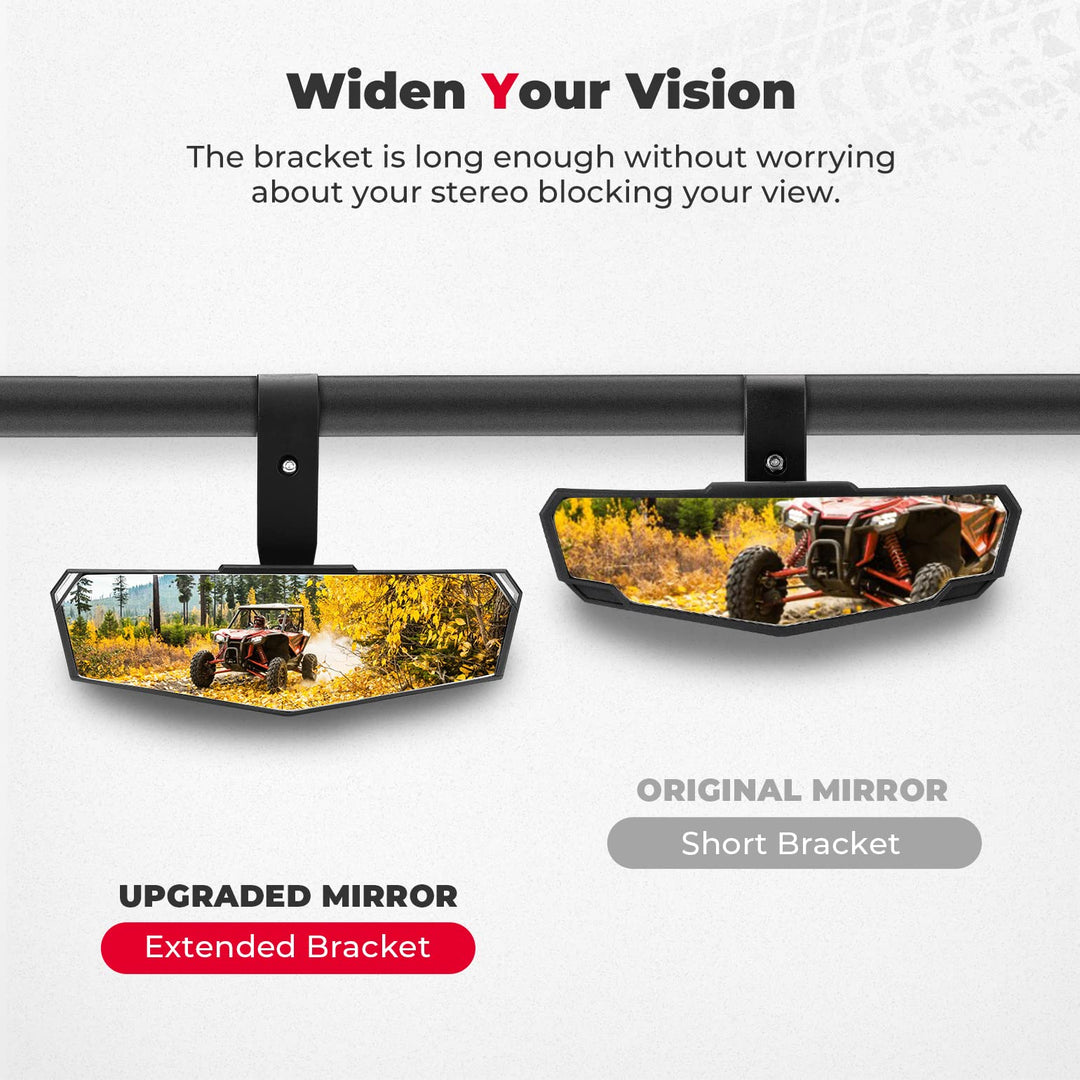 Upgraded Convex UTV Mirror Fits 1.75"-2" Crossbar