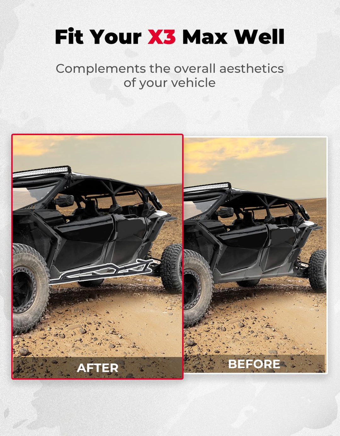 Nerf Bars, Rock Sliders for Can-Am Maverick X3 MAX - Kemimoto