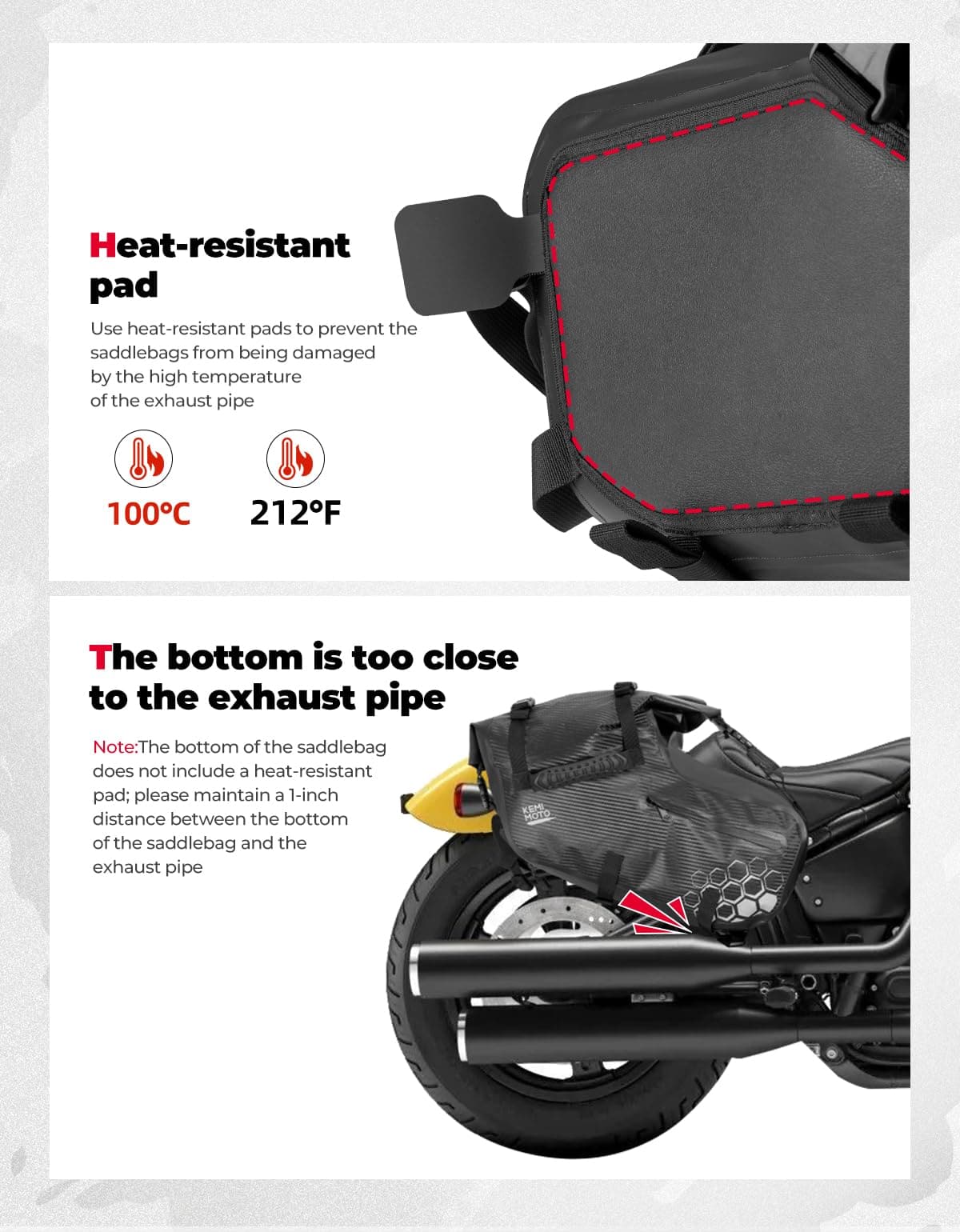 38L Universal Motorcycle Saddlebags for Sportster, Softail, Dyna - Kemimoto