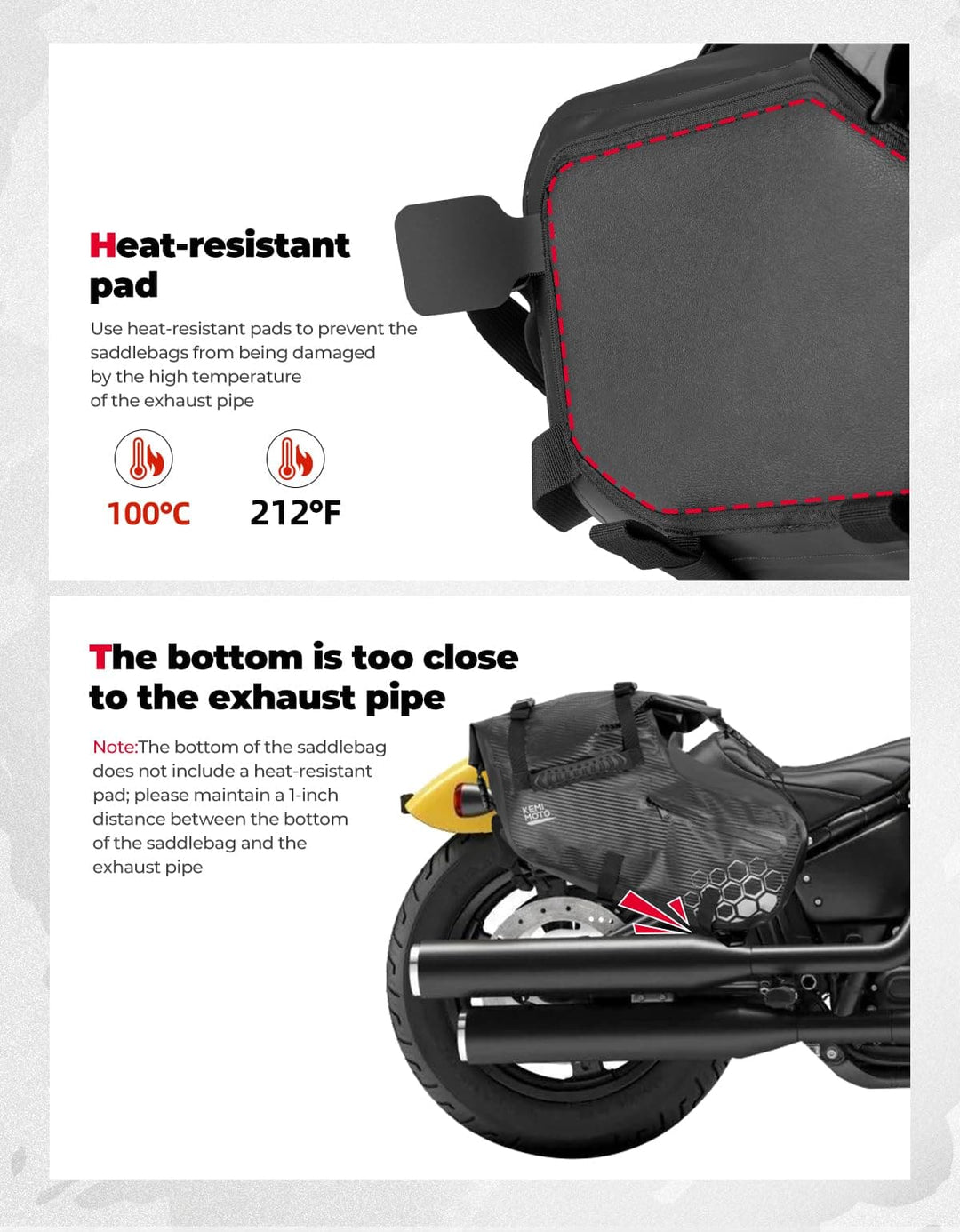 38L Universal Motorcycle Saddlebags for Sportster, Softail, Dyna - Kemimoto