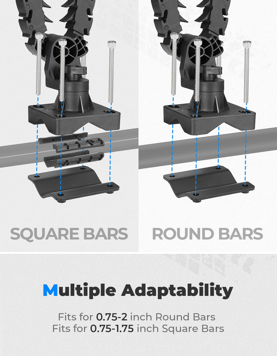 Universal Gun Rack for 0.75" to 2" tubular or square bars