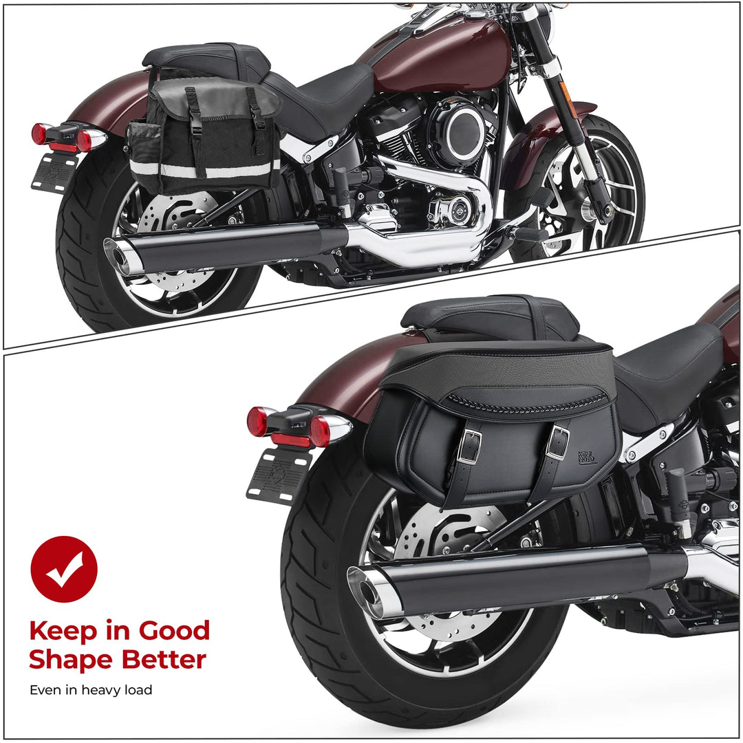 Motorcycle Synthetic Leather Saddlebags for Harley - Kemimoto