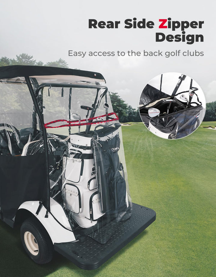 600D Rain Cover Golf Cart Enclosure 2 Passenger - Kemimoto