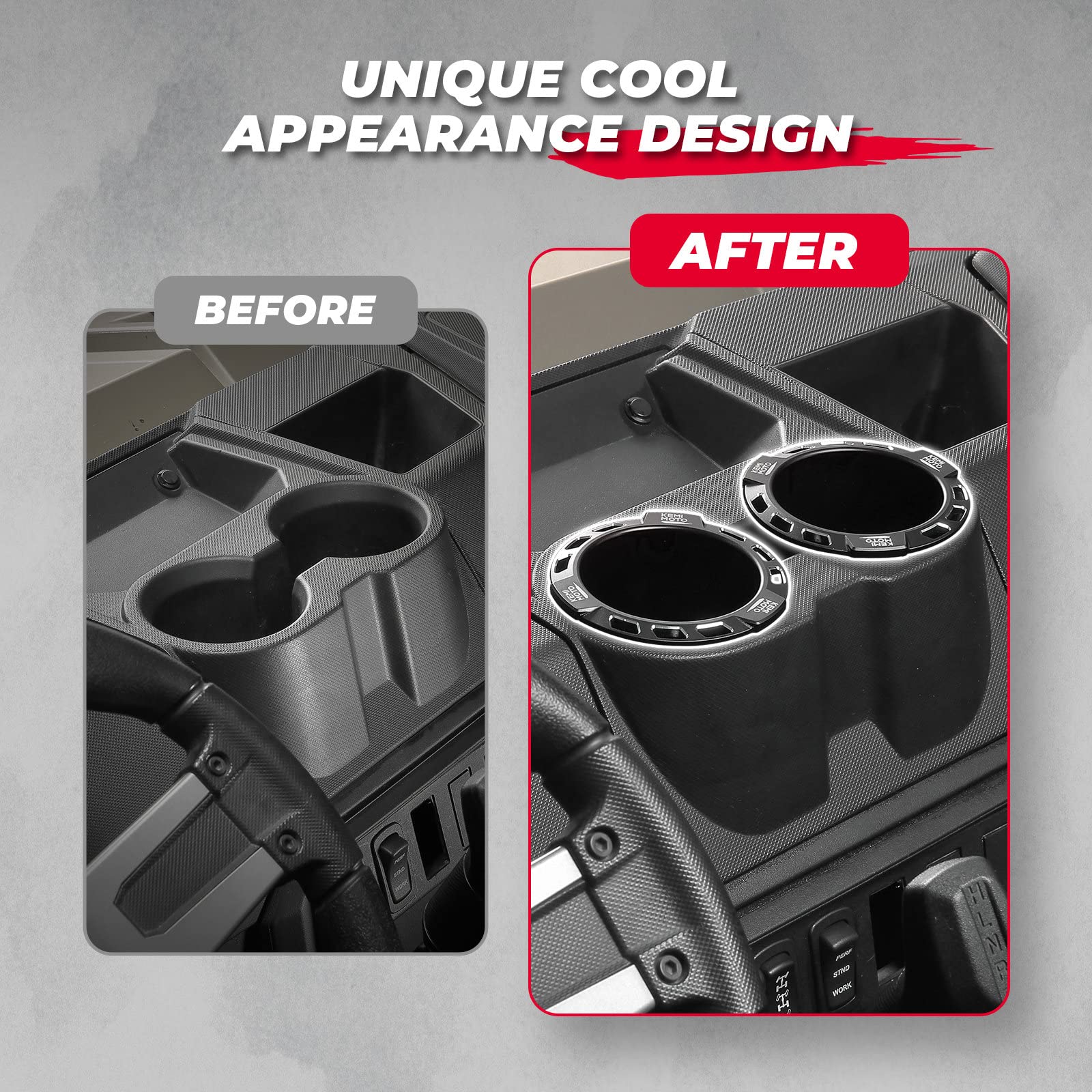 UTV CNC Aluminum Cup Holder for Polaris RZR/ Ranger (2 Pack)