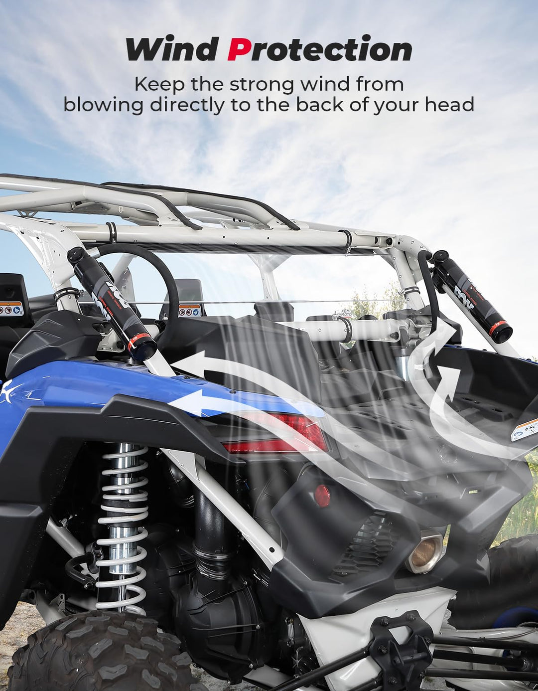 Upgraded Sealing Rear Windshield for Can-Am Maverick X3/ X3 MAX - Kemimoto